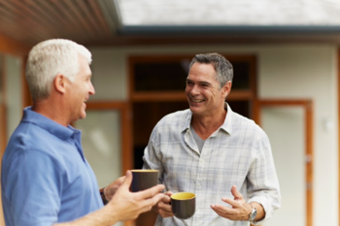 2 animated men having a chat 